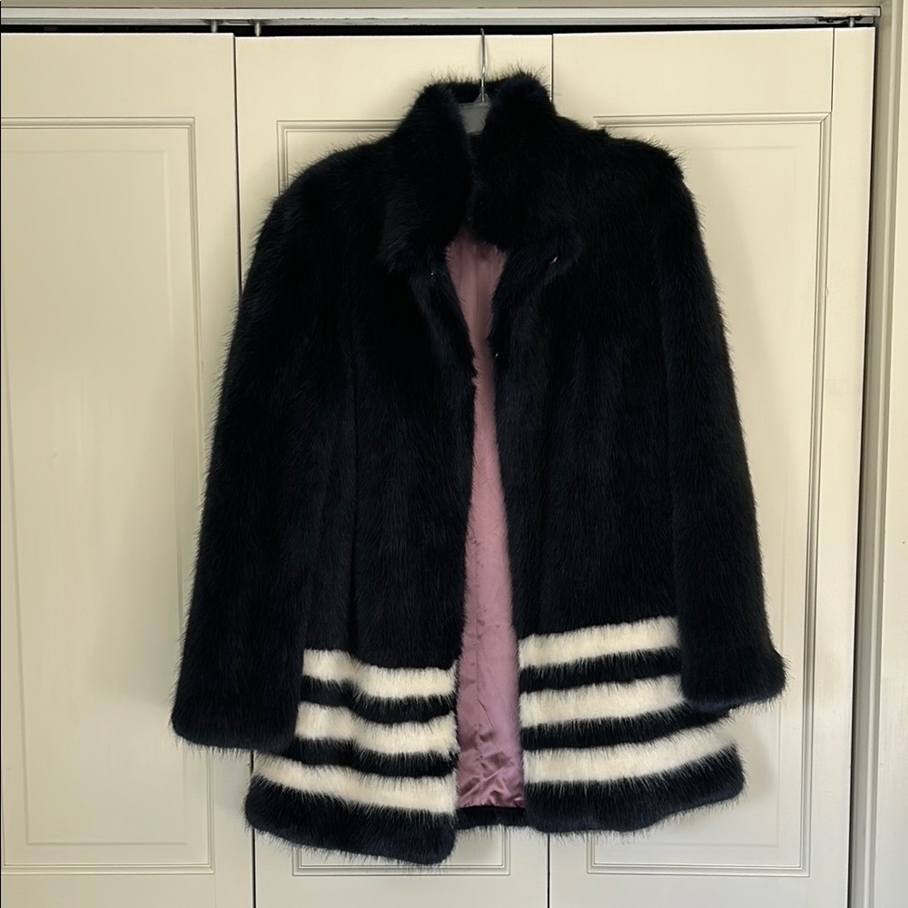 Shrimps faux fur Navy Jacket